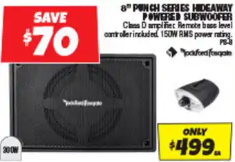 Autobarn 8" PUNCH SERIES HIDEAWAY POWERED SUBWOOFER offer