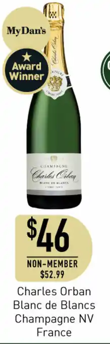 Dan Murphy's Charles Orban Blanc de Blancs Champagne MV France offer