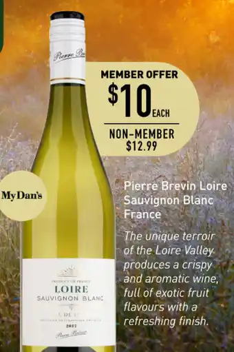 Dan Murphy's Pierre Brevin Loire Sauvignon Blanc France offer