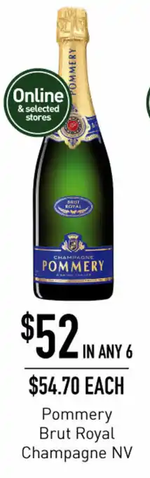 Dan Murphy's Pommery Brut Royal Champagne NV offer