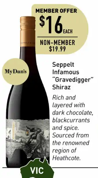 Dan Murphy's Seppelt Infamous Gravedigger Shiraz offer