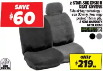 Autobarn 2 STAR SHEEPSKIN SEAT COVERS offer