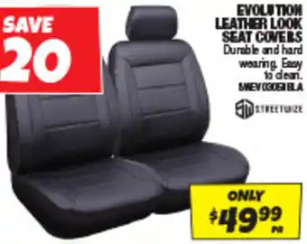 Autobarn EVOLUTION LEATHER LOOK SEAT COVERS offer