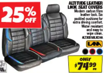 Autobarn ALTITUDE LEATHER LOOK SEAT COVERS offer