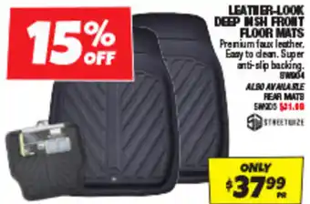 Autobarn LEATHER-LOOK DEEP NISH FRONT FLOOR MATS offer