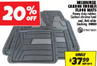 Autobarn MILWAUKEE CARBON RUBBER FLOOR MATS offer