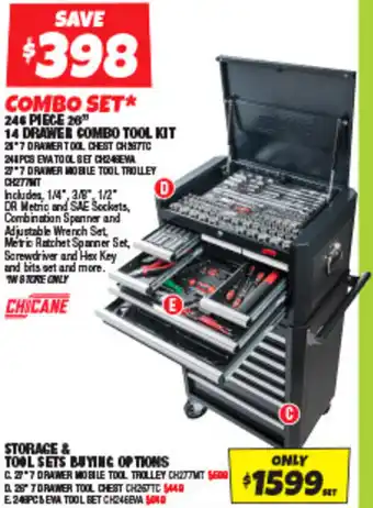 Autobarn 246 PIECE 26" 14 DRAWER COMBO TOOL KIT offer