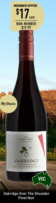 Dan Murphy's Oakridge Over the Shoulder Pinot Noir offer