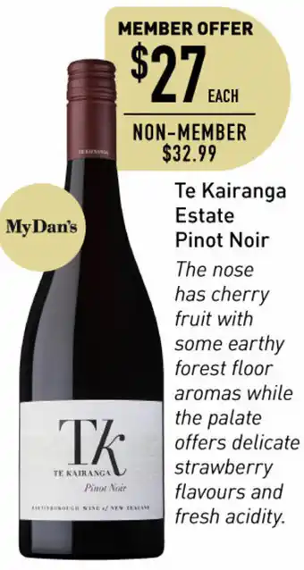 Dan Murphy's Te Lairanga Estate Pinot Noir offer