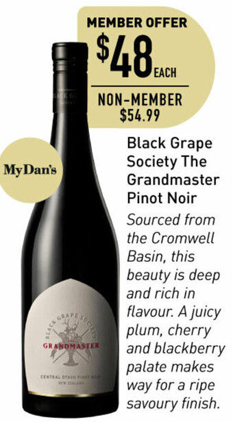 Dan Murphy's Black Grape Society The Grandmaster Pinot Noir offer
