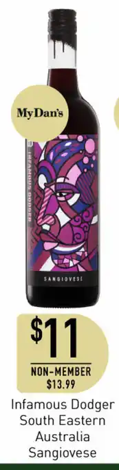 Infamous Dodger South Eastern Australia Sangiovese