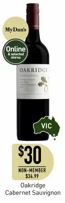 Dan Murphy's Oakridge Cabernet Sauvignon offer