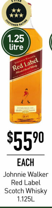 Dan Murphy's Johnnie Walker Red Label Scotch Whisky 1,125L offer