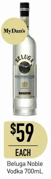 Dan Murphy's Beluga Noble Vodka 700ml offer