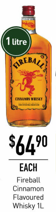 Fireball Cinnamon Flavoured Whisky 1L