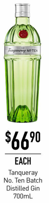 Dan Murphy's Tanqueray No. Ten Batch Distilled Gin 700ml offer