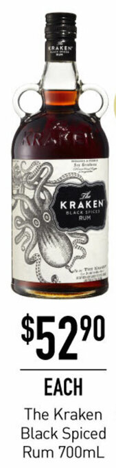 Dan Murphy's The Kraken Black Spiced Rum 700ml offer