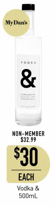 Dan Murphy's Vodka & 500ml offer