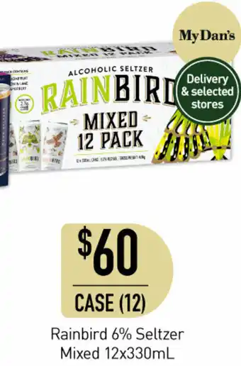 Rainbird 6% Seltzer Mixed 12 x 330ml