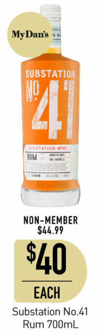Dan Murphy's Substation No.41 Rum 700ml offer