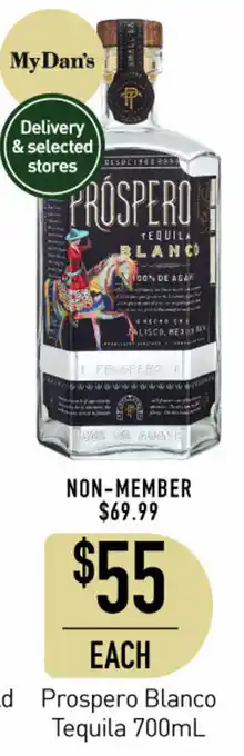 Dan Murphy's Propero Blanco Tequila 700ml offer