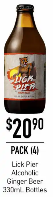 Dan Murphy's Lick Pier Alcoholic Ginger Beer 330ml Bottles offer