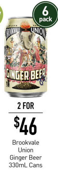 Dan Murphy's Brookvale Union Ginger Beer 330ml Cans offer