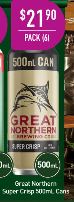 Great Northern Super Crisp 500ml Cans