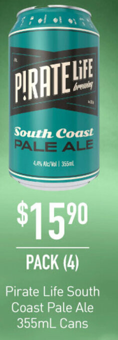 Dan Murphy's Pirate Life South Coast Pale Ale 355ml Cans offer