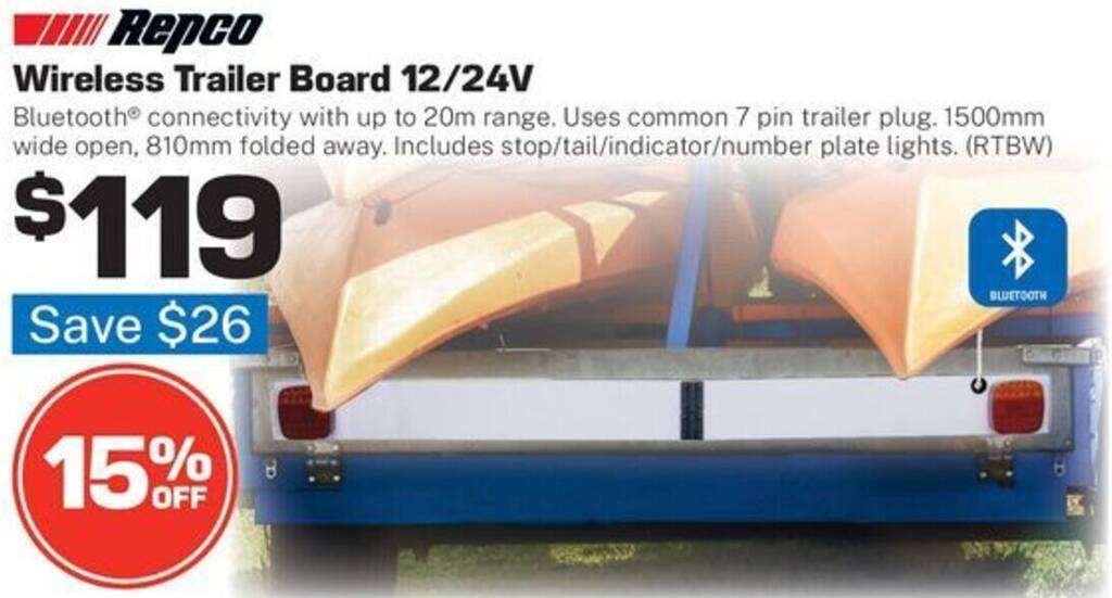 Wireless Trailer Board 12/24V offer at Repco