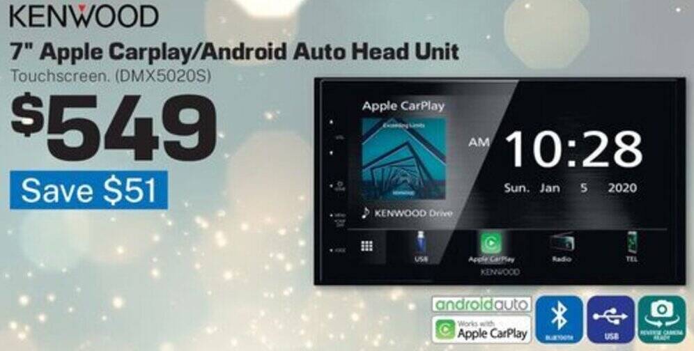7" Apple Carplay/Android Auto Head Unit offer at Repco
