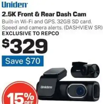 Repco 2.5K Front & Rear Dash Cam offer
