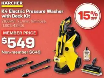 Repco K4 Electric Pressure Washer with Deck Kit offer