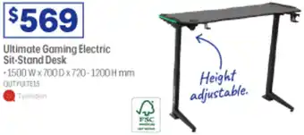 Officeworks Ultimate Gaming Electric Sit-Stand Desk offer