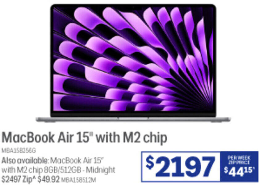 MacBook Air 15" with M2 chip offer at Officeworks