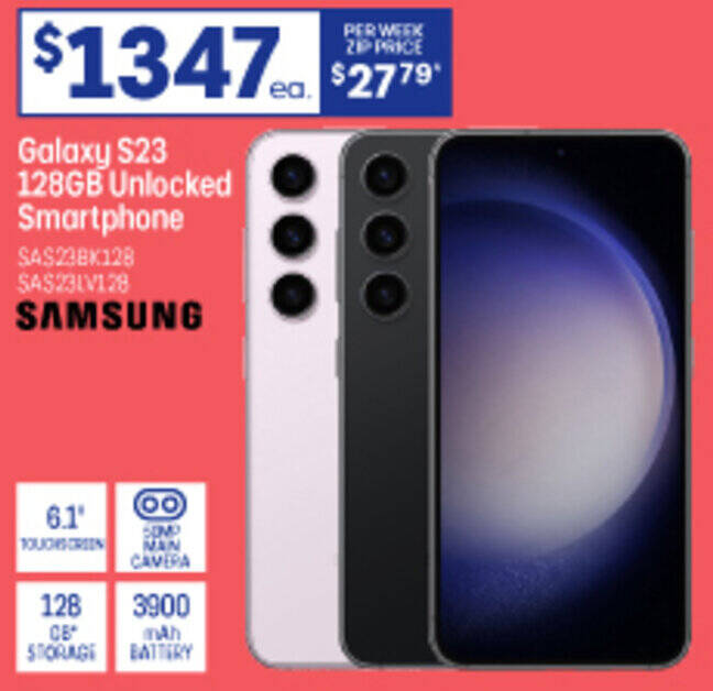 Galaxy S23 128GB Unlocked Smartphone offer at Officeworks