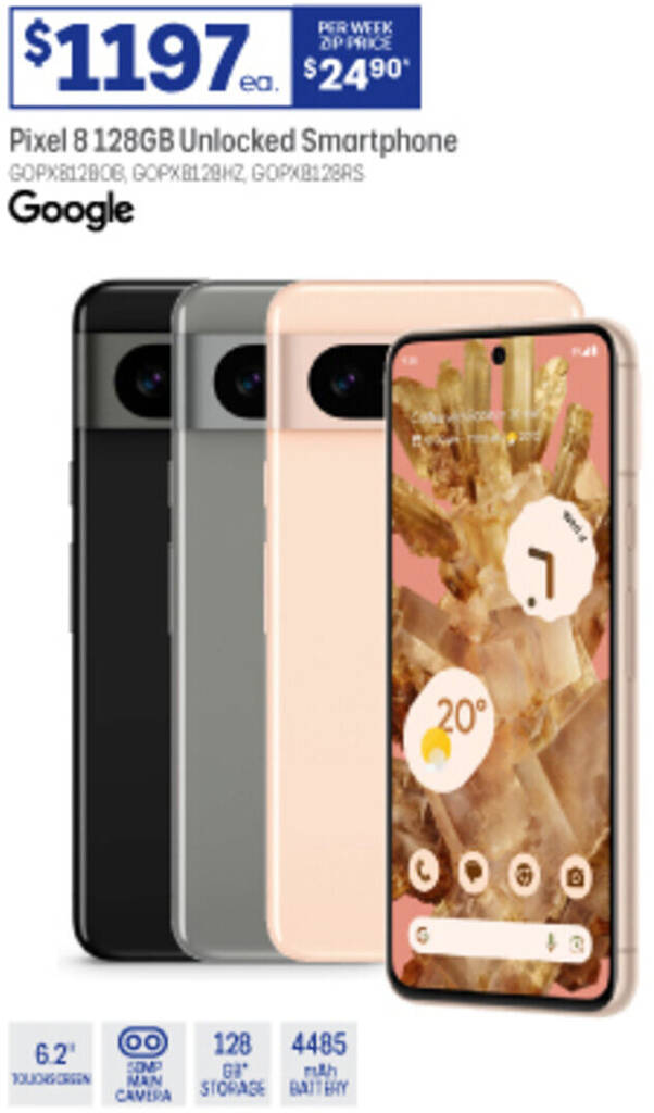 Pixel 8 128GB Unlocked Smartphone offer at Officeworks