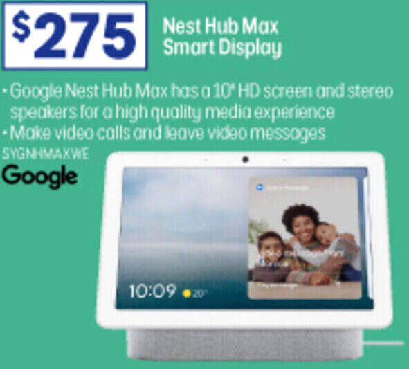 Nest Hub Max Smart Display offer at Officeworks