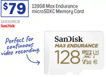 Officeworks 128GB Max Endurance microSDXC Memory Card offer