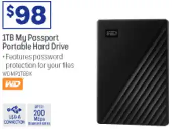 Officeworks 1TB My Passport Portable Hard Drive offer