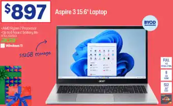 Officeworks Aspire 3 15.6" Laptop offer