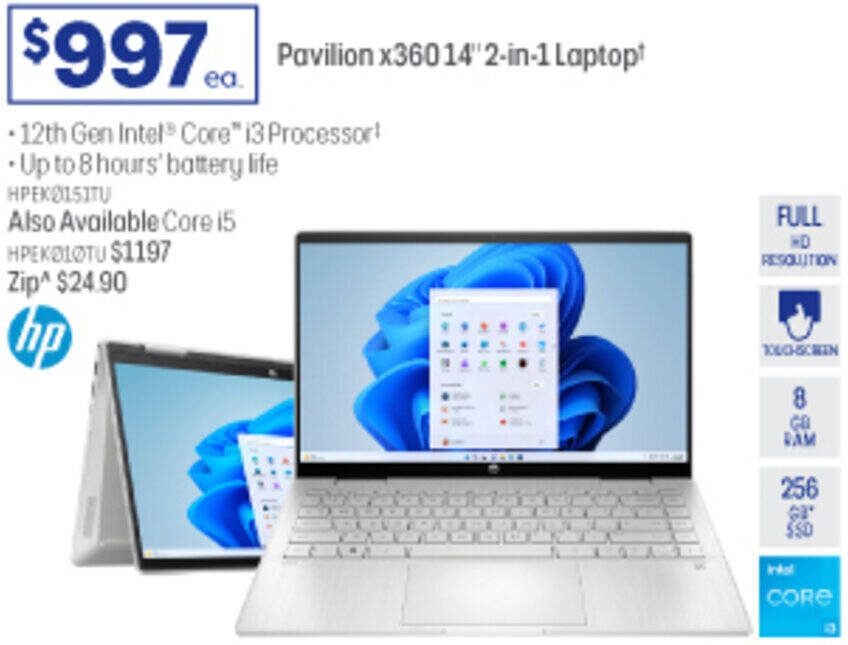 Pavilion x360 14" 2in1 Laptop offer at Officeworks