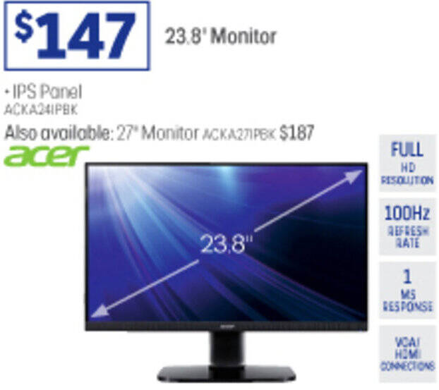 23.8 Monitor offer at Officeworks