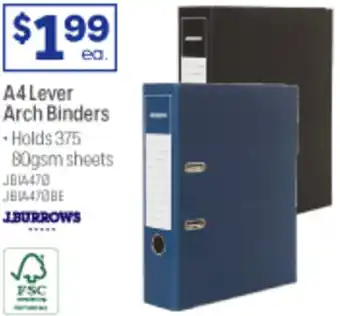 Officeworks A4 Lever Arch Binders offer