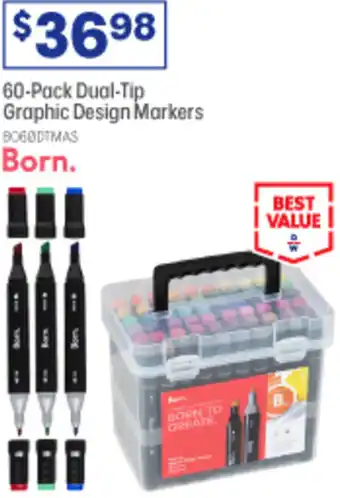 Officeworks 60-Pack Dual-Tip Graphic Design Markers offer