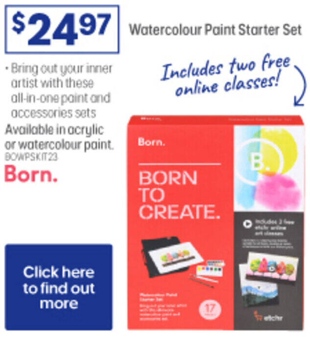 Watercolour Paint Starter Set offer at Officeworks
