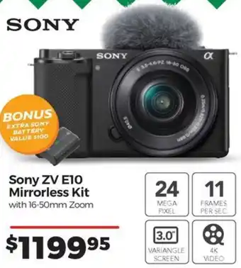 Teds Cameras Sony ZV E10 Mirrorless Kit offer