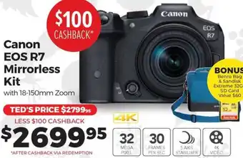 Teds Cameras Canon EOS R7 Mirrorless Kit offer