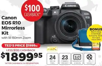 Teds Cameras Canon EOS R10 Mirrorless Kit offer