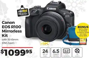 Teds Cameras Canon EOS R100 Mirrorless Kit offer